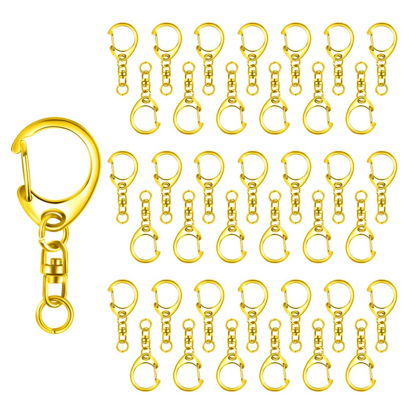 Roctee 50 pcs Lobster Clasp Key, Keychain Clip, Swivel Clasps Lanyard Snap Hook, DIY Crafts Key Chain, Lobster Claw Clasp (Silver) - Image 1